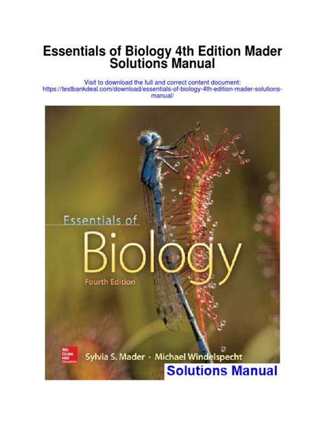 essentials of biology 4th edition mader pdf Reader